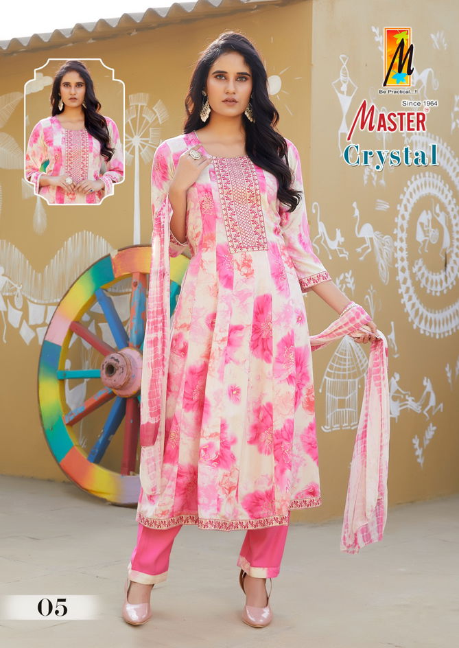 Crystal By Master Rayon Printed Kurti With Bottom Dupatta Wholesale Price In Surat